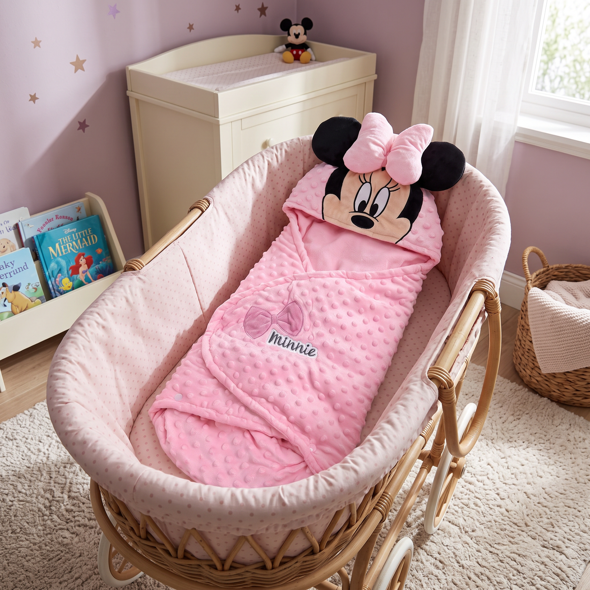 Copertina Avvolgente Minnie per Neonato con Clip Morbida e Calda - Disney Baby