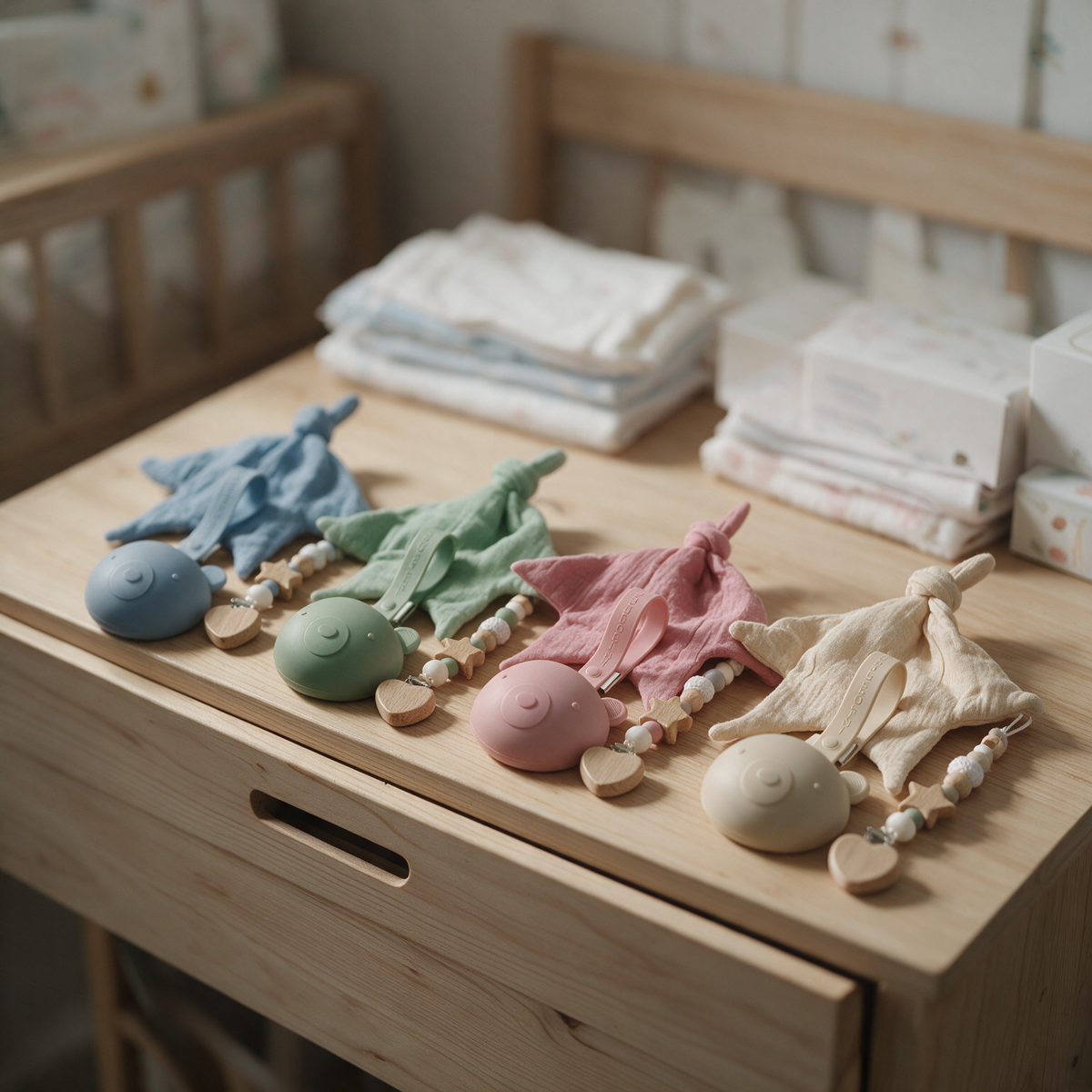 Set Regalo Baby Doudou, Portaciuccio e Catenella art. B541- I Batuffolini