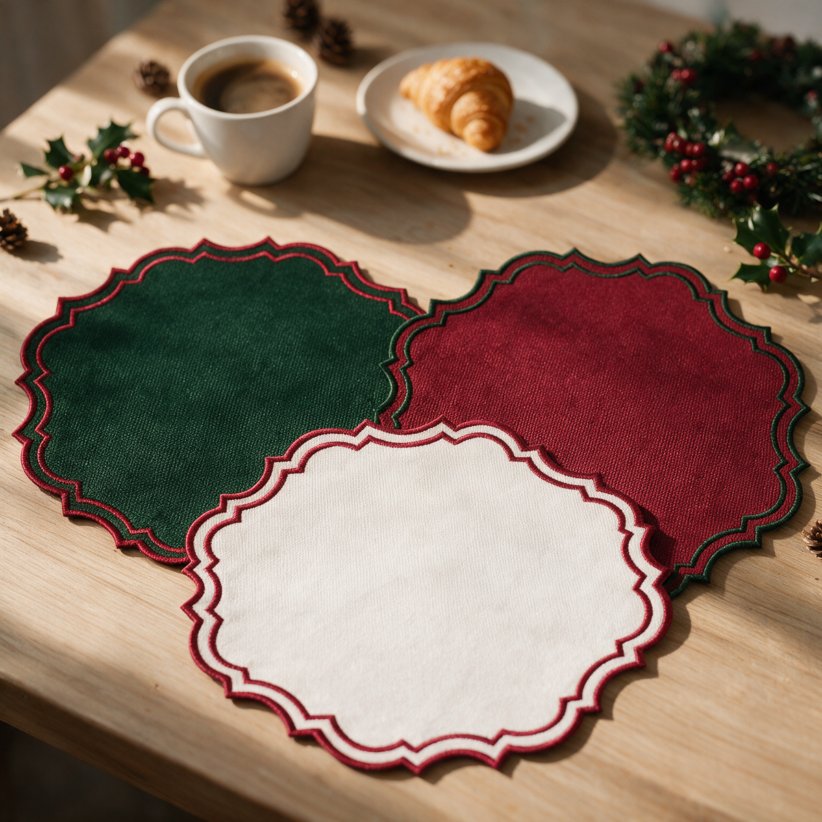 Set 2 Tovagliette Natalizie Parigi 38x38 cm - Maestri Cotonieri