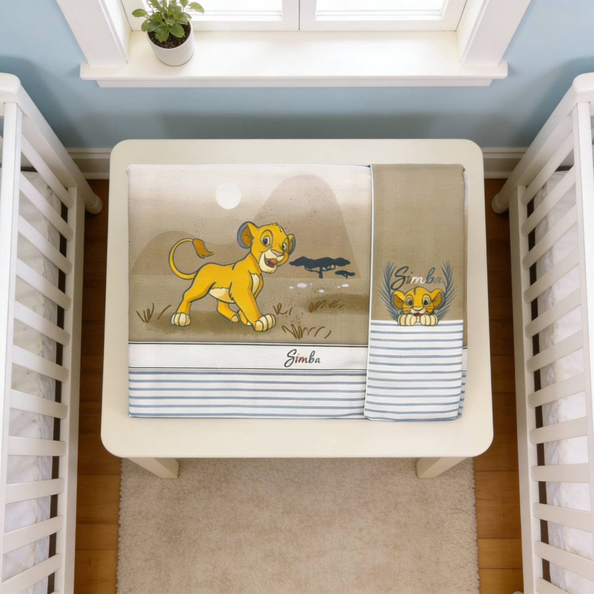 Completo lenzuola 3 pezzi culla/carrozzina Simba 100% cotone - Disney Baby