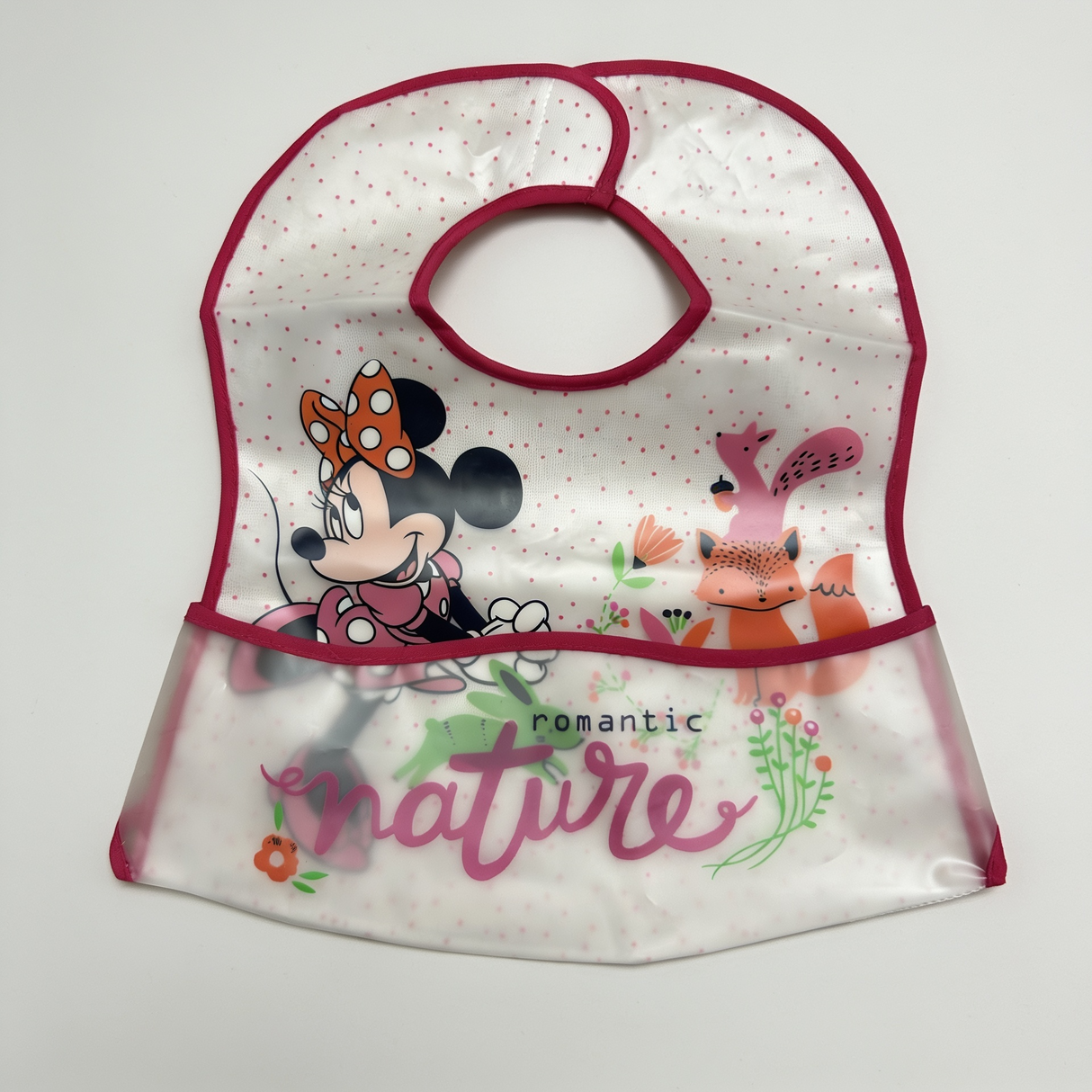 Bavaglino Minnie in Spugna Plastificata con Tasca Raccoglibriciole - Disney Baby