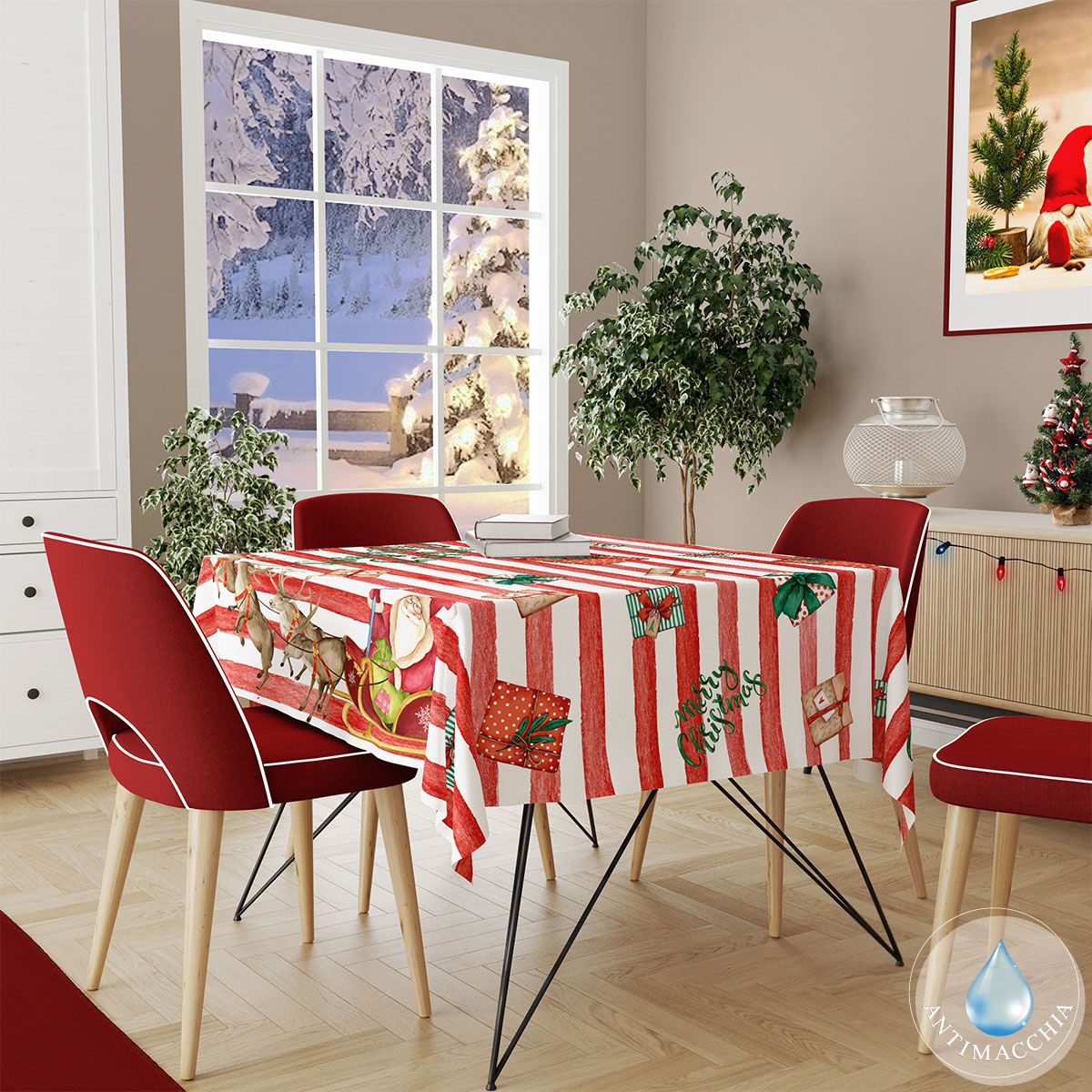 Tovaglia Antimacchia x24 CANDIES By Antica Tessitura Italiana (Natale)