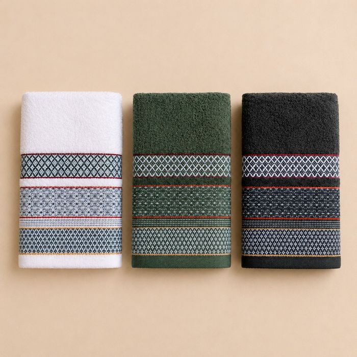 Set Asciugamani 3 Viso + 3 Ospite Zante 100% Cotone - Maestri Cotonieri Home