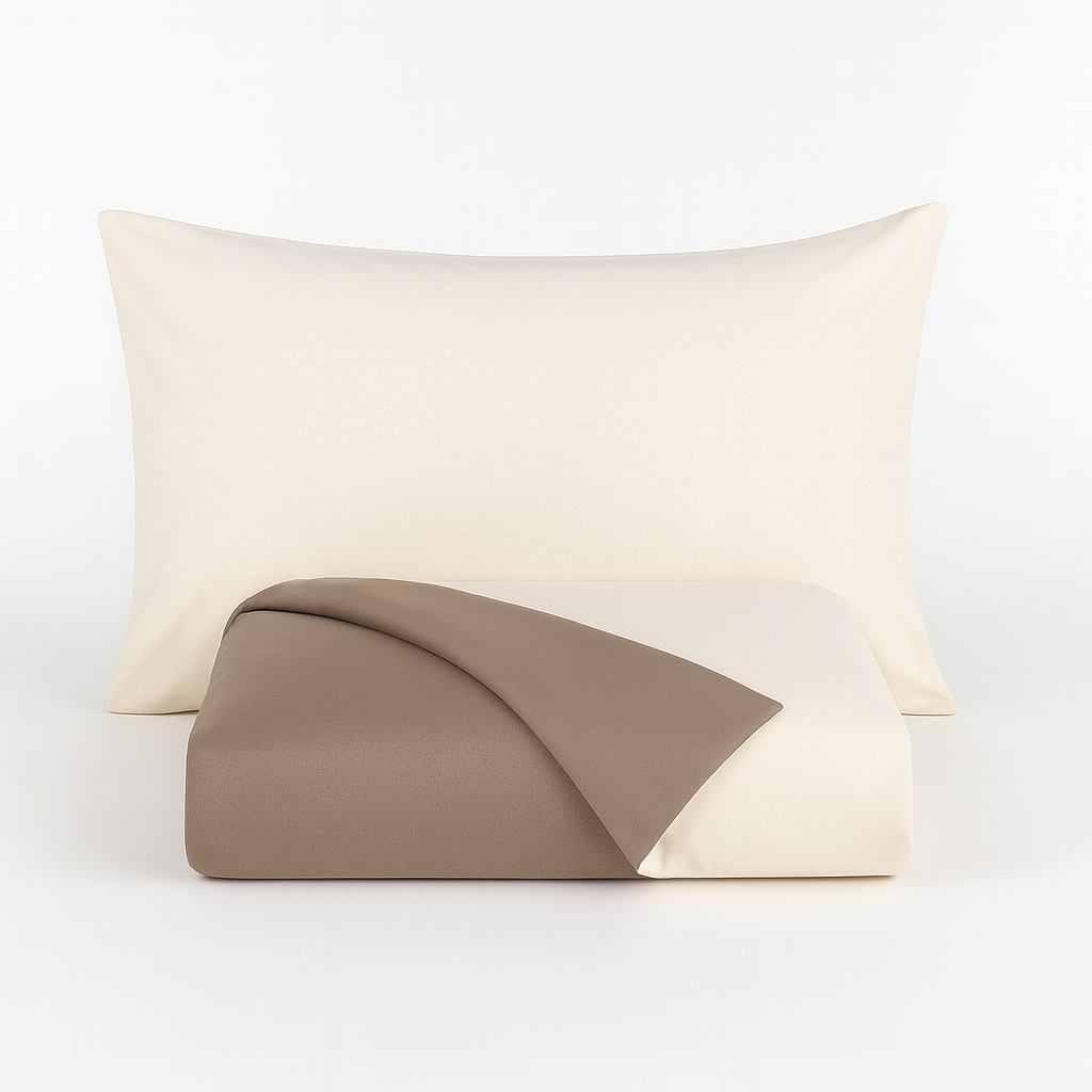 Parure Copripiumino No Stiro Tekno Time® – Tinta Unita Made in Italy - Maè