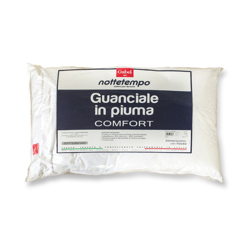 Guanciale in Piuma COMFORT 20% Piumino 80% Piumetta By Gabel