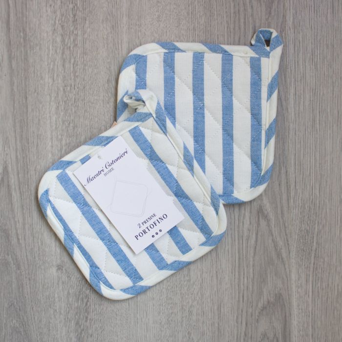 Set 2 Presine da Cucina Portofino Maestri Cotonieri Home in Cotone Rigato