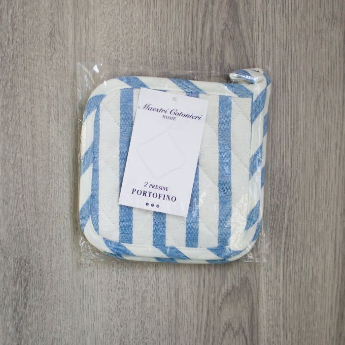 Set 2 Presine da Cucina Portofino Maestri Cotonieri Home in Cotone Rigato