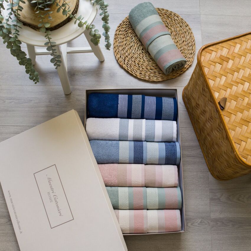 Set Asciugamani 6+6 PUNTINO By Maestri Cotonieri