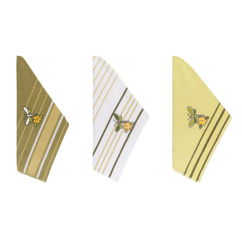 Tris Strofinacci Ricamati ROSSELLA A by Vingi