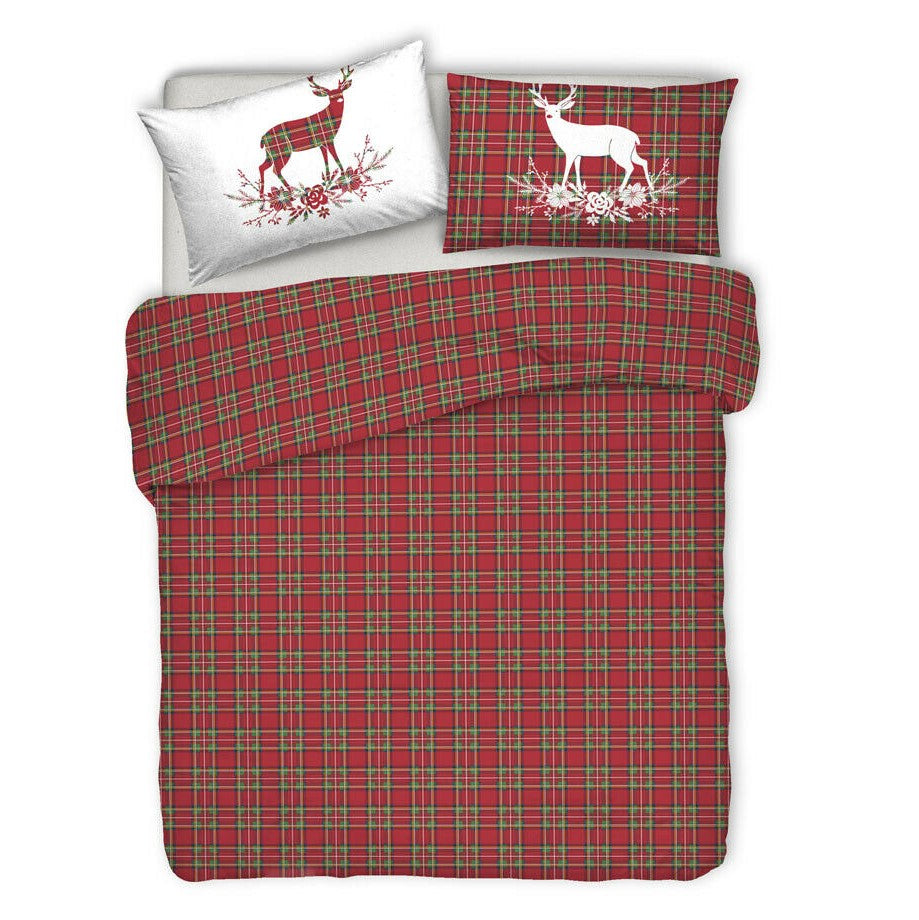Copripiumino Piazza e Mezza TARTAN CERVO By Pensieri Delicati (Natale)