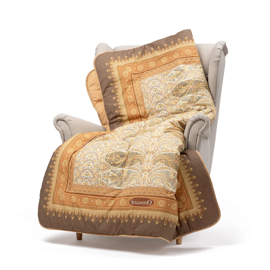 Plaid Scaldotto In Cotone Pettinato Kashmir - Caleffi