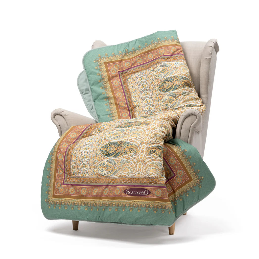 Plaid Scaldotto In Cotone Pettinato Kashmir - Caleffi