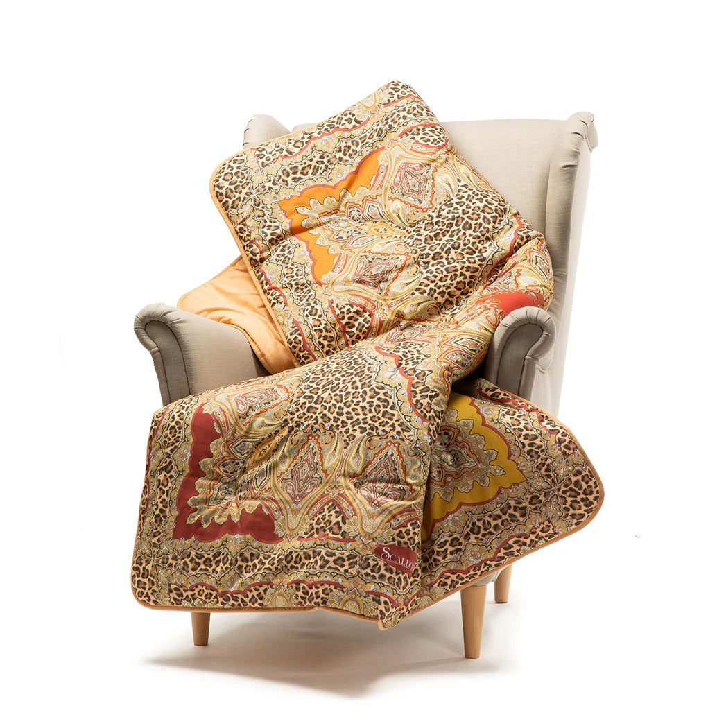 Plaid Scaldotto In Cotone Pettinato Leopard - Caleffi