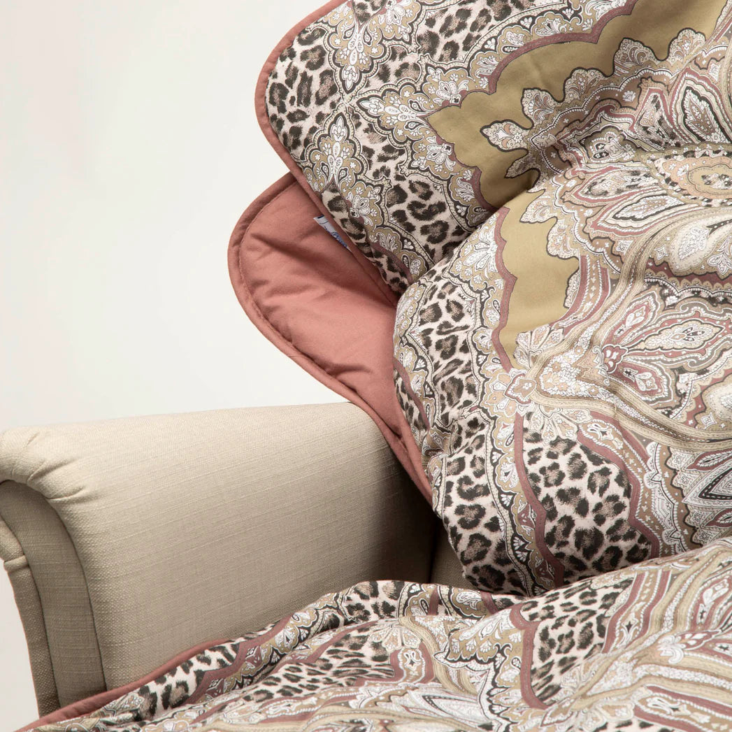 Plaid Scaldotto In Cotone Pettinato Leopard - Caleffi