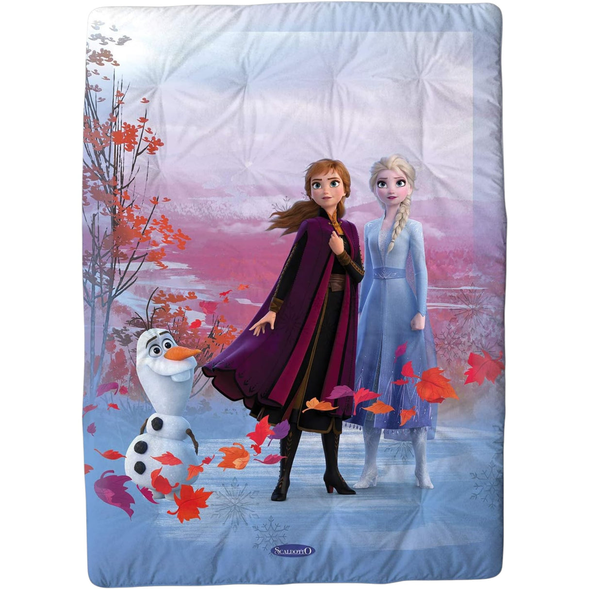 Plaid Imbottito Scaldotto Frozen Caleffi in Cotone con Stampa Digitale – Made in Italy