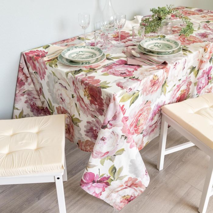 Servizio da Tavola x6 CAMPO FIORITO Avorio BY MAESTRI COTONIERI