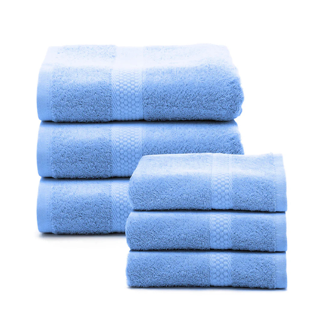 Set Asciugamani 3+3 Caleffi in Spugna 100% Cotone 450 gr/mq – 3 Viso 55x105 + 3 Ospite 40x60