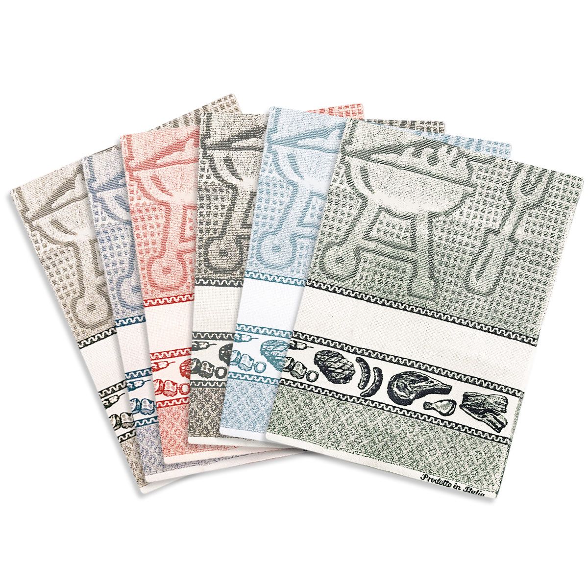 Set da 6 Strofinacci CARNE by Maestri Cotonieri