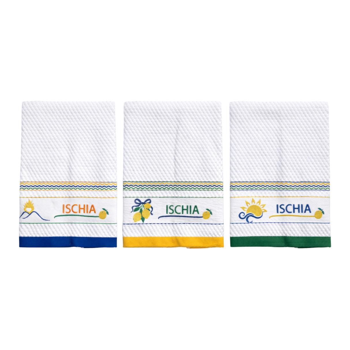 Set 3 Strofinacci Cucina Tourist Karì 50x70 cm in Cotone Made in Italy