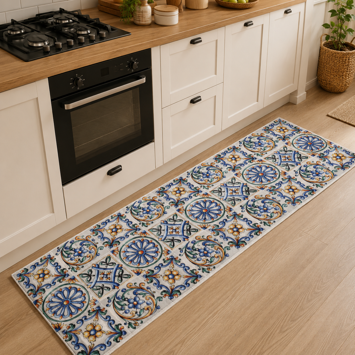 Tappeto Passatoia BLU e ARANCIO in P.V.C 120 cm - Montemaggi