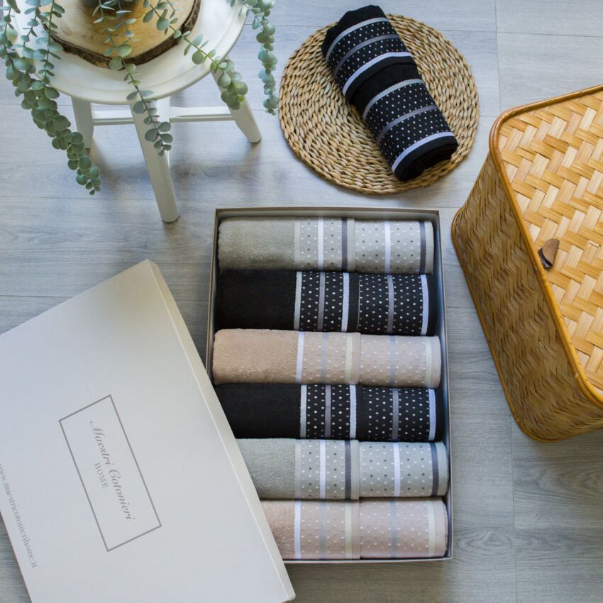 Set Asciugamani 6+6 TERRA By Maestri Cotonieri