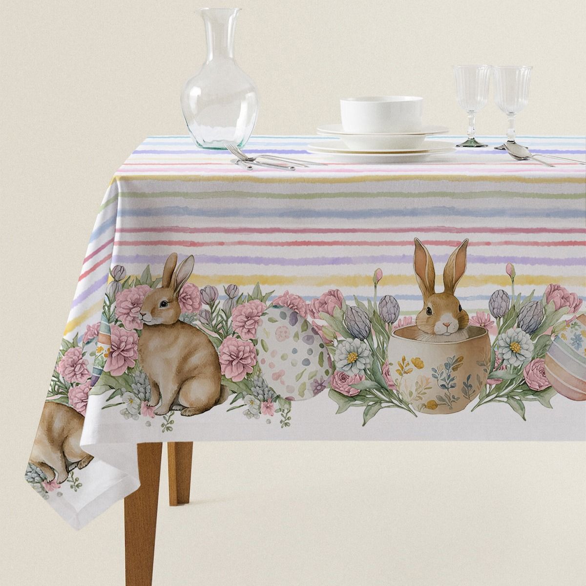 Tovaglia Fiore x6 in Stampa Digitale by Maestri Cotonieri