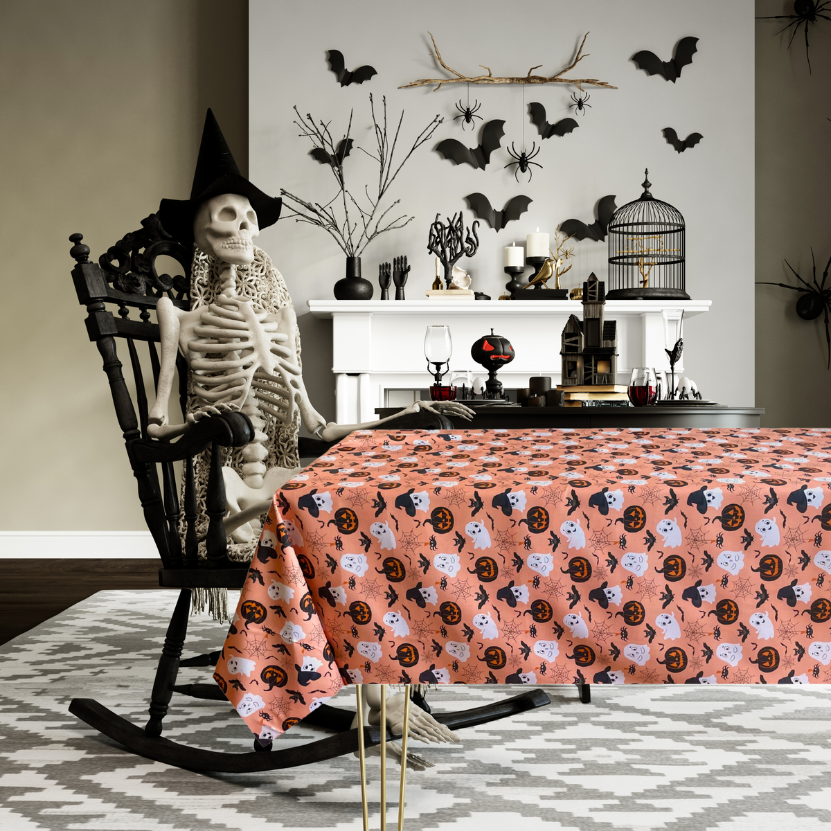 Tovaglia Halloween in 100% Cotone Made in Italy – Magilù | Arancione e Viola