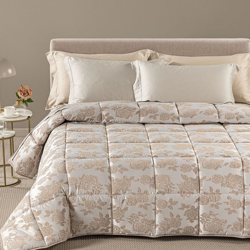 Trapunta In Raso Jacquard Floret - Caleffi