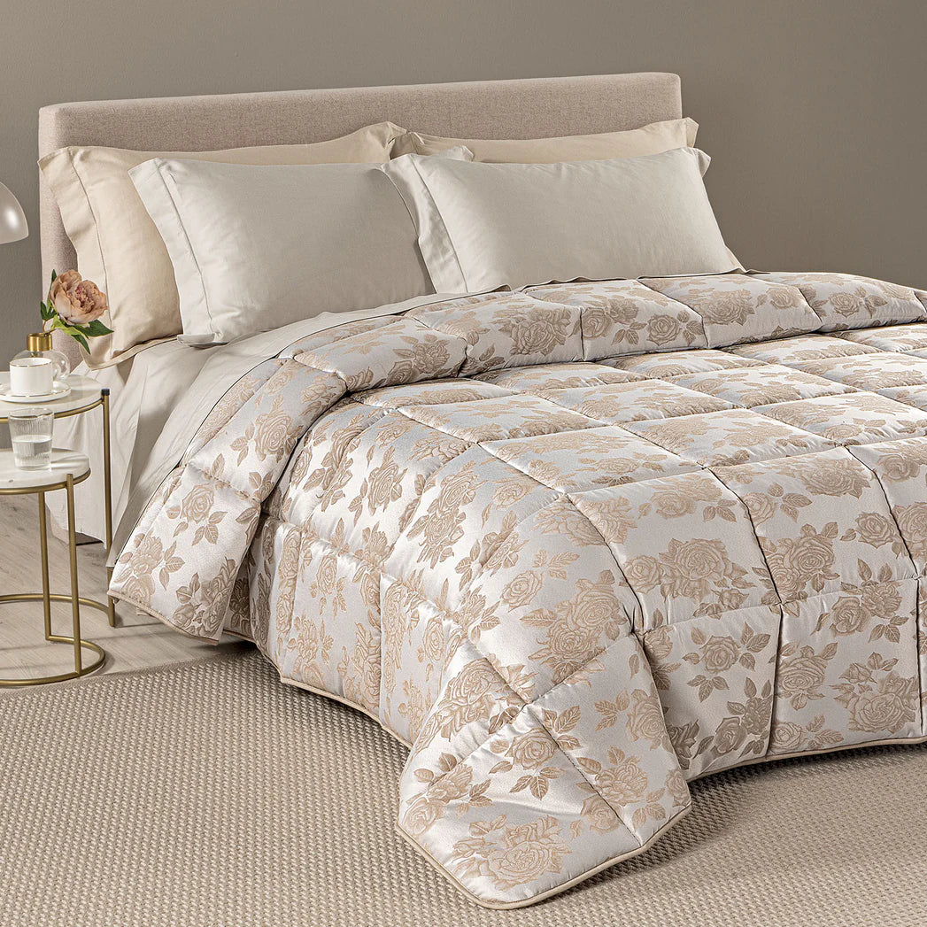 Trapunta In Raso Jacquard Floret - Caleffi