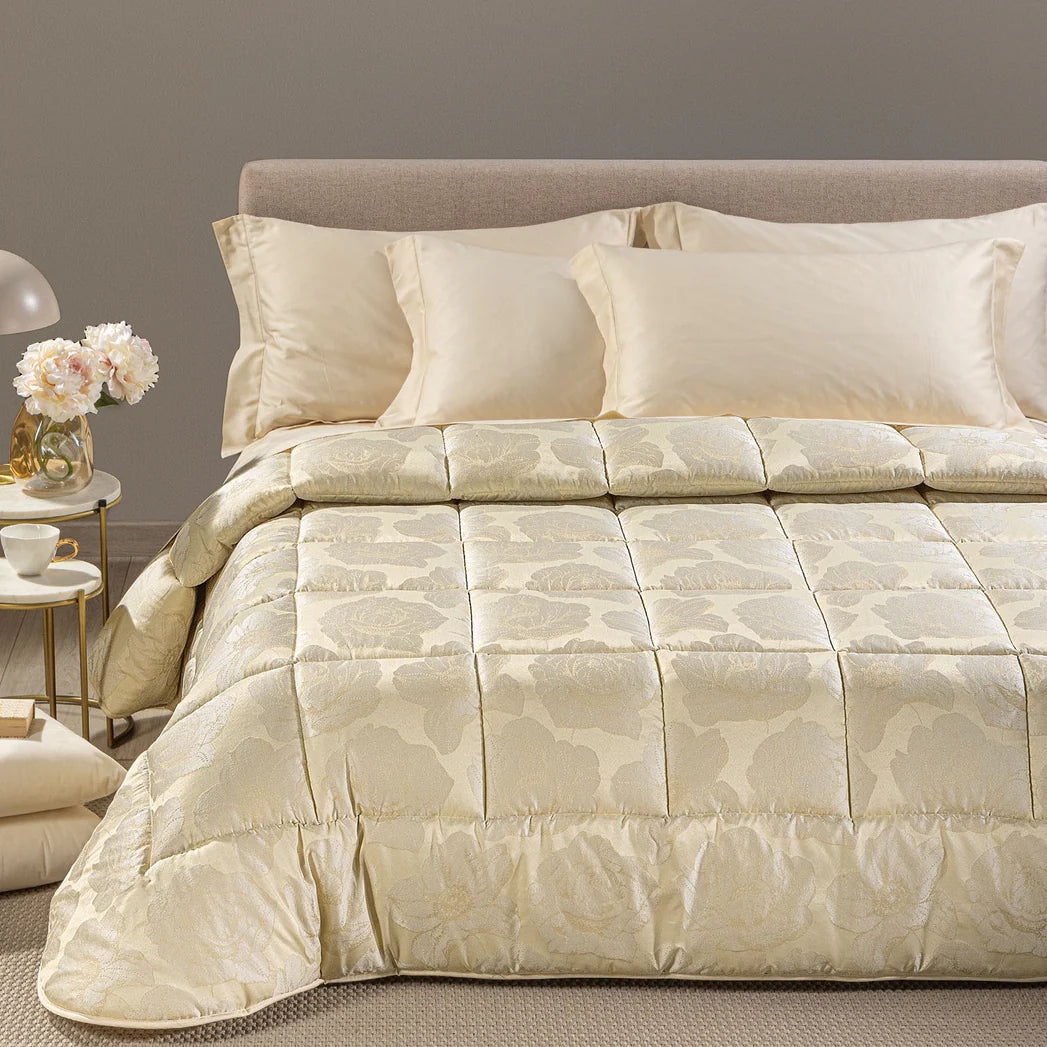 Trapunta In Raso Jacquard Flory - Caleffi