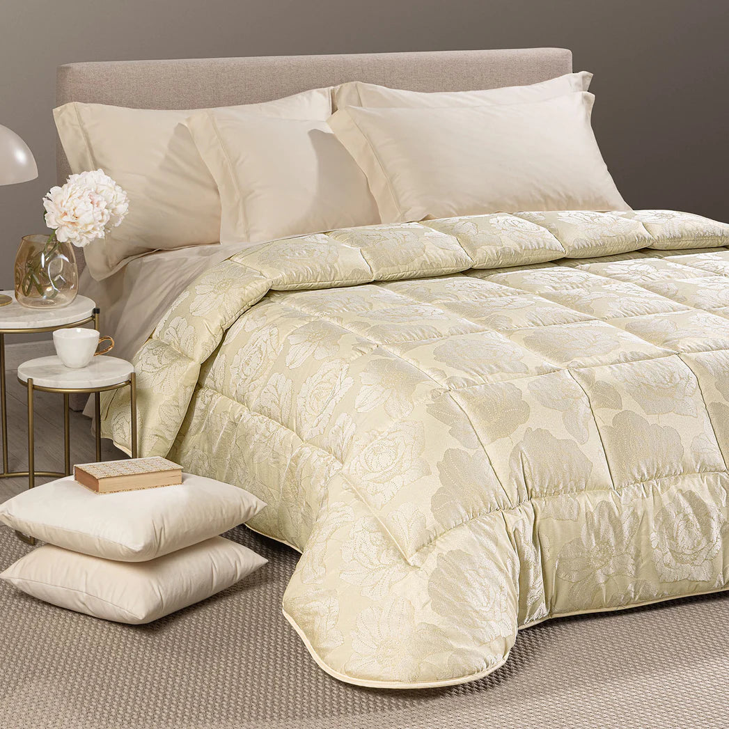 Trapunta In Raso Jacquard Flory - Caleffi