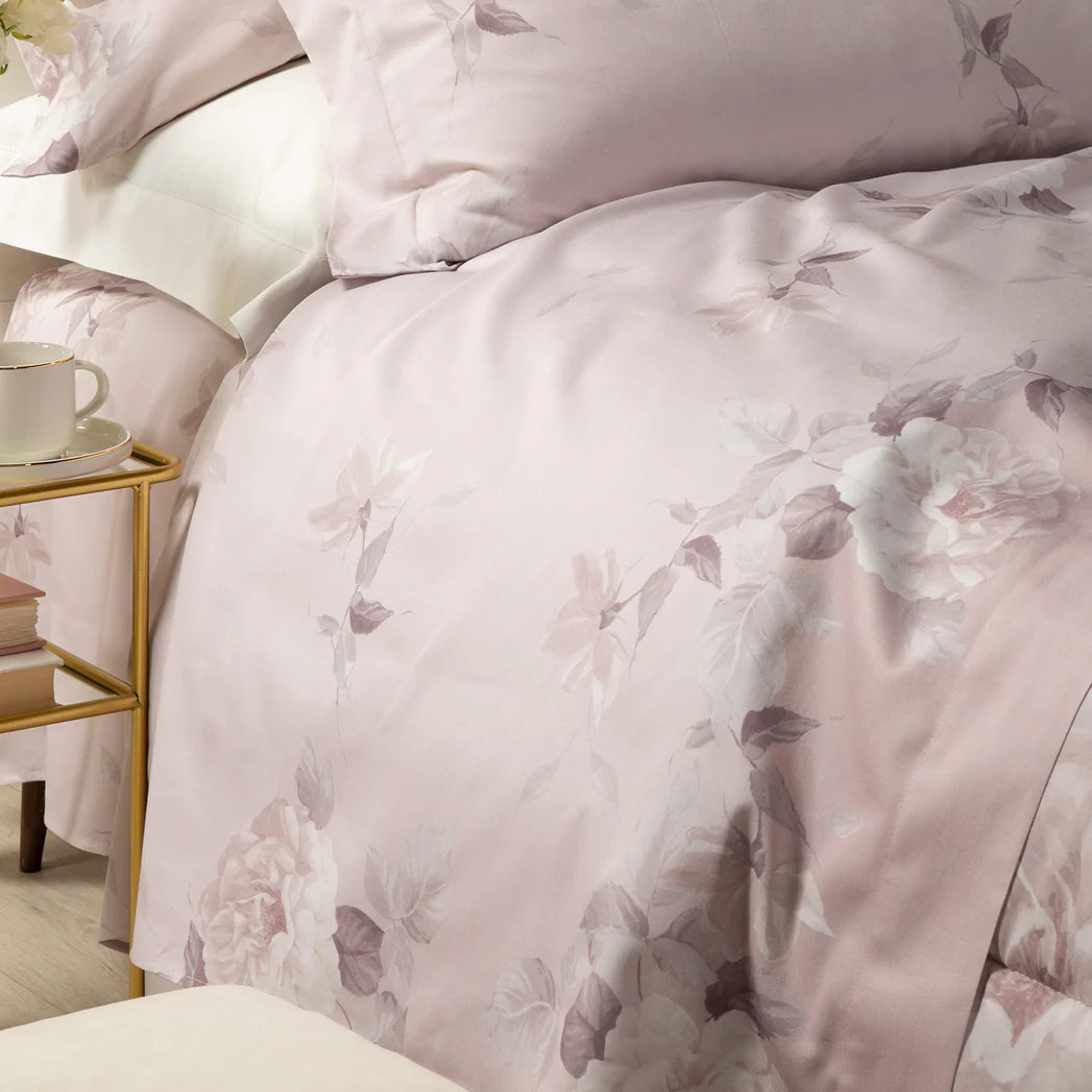 Trapunta In Raso Di Cotone Rosa Alba - Caleffi