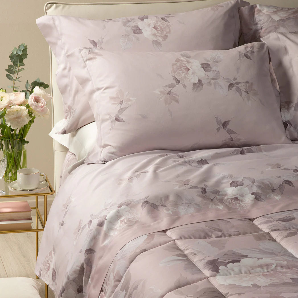 Trapunta In Raso Di Cotone Rosa Alba - Caleffi