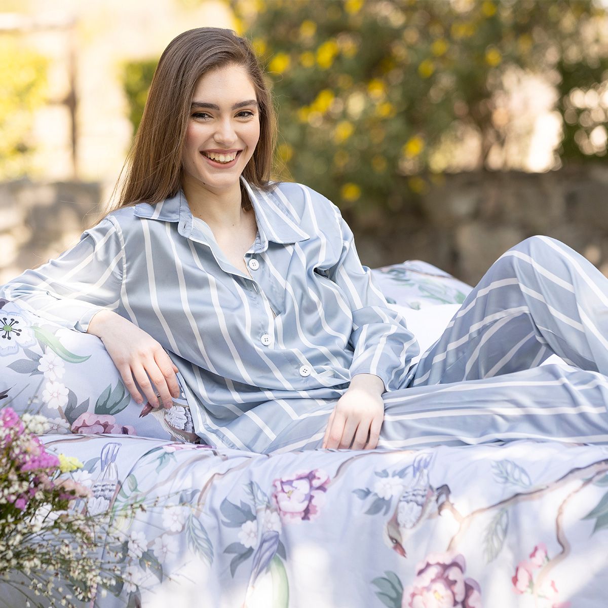 Pigiama In Raso PARISIAN XL- XXL polvere by Maestri Cotonieri