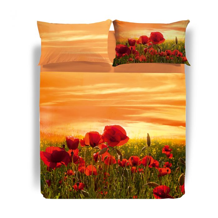 Completo Lenzuola Copriletto PAPAVERI by CALEFFI