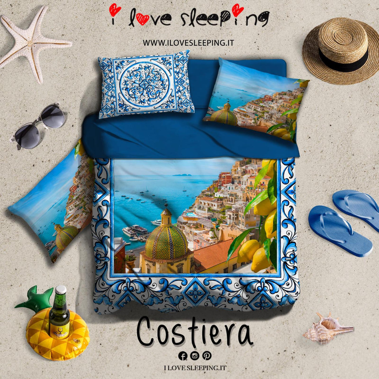 Completo Lenzuola copriletto DIGITALE COSTIERA By I Love sleeping