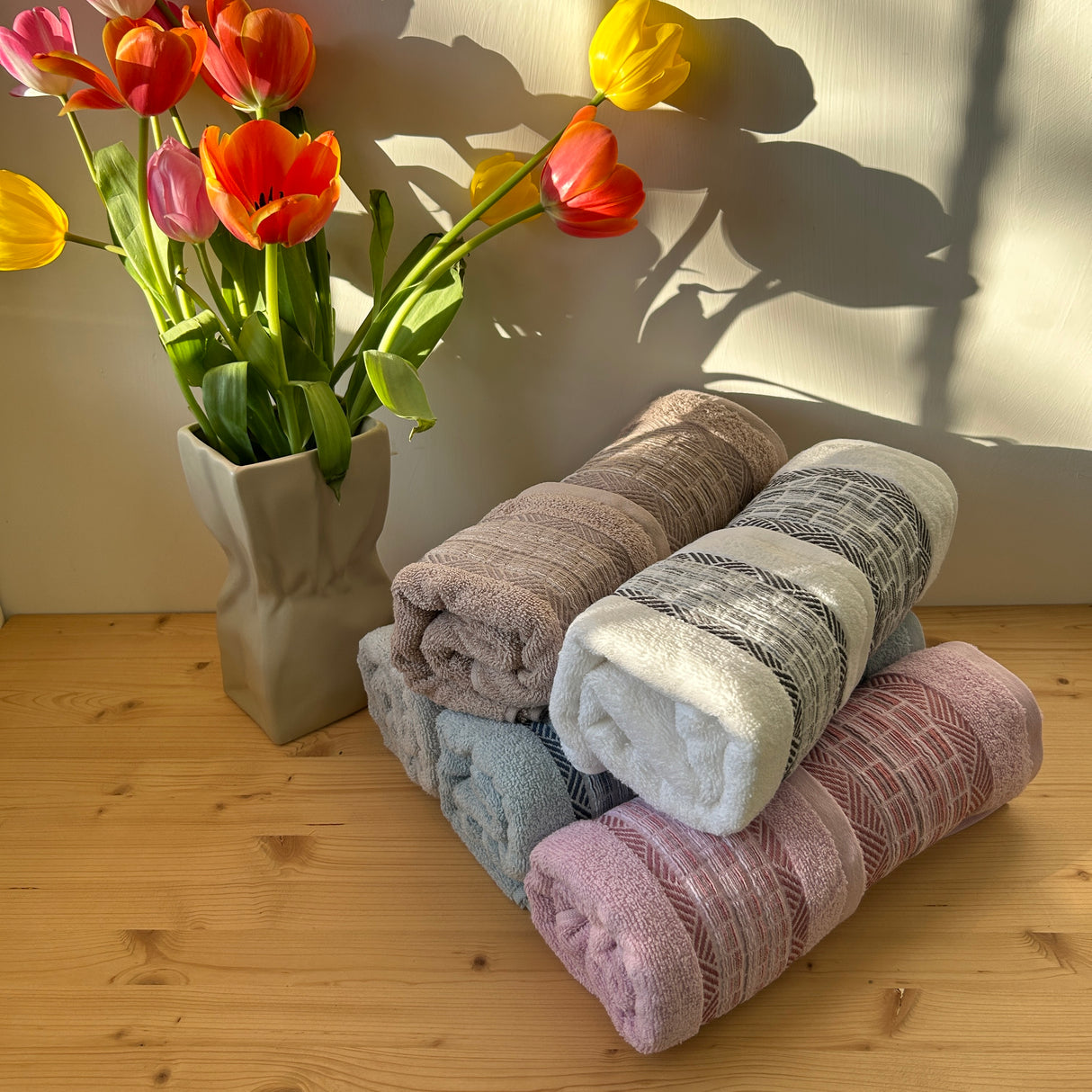 Set Asciugamani 1+1 PLISSE in cotone - ACCA24