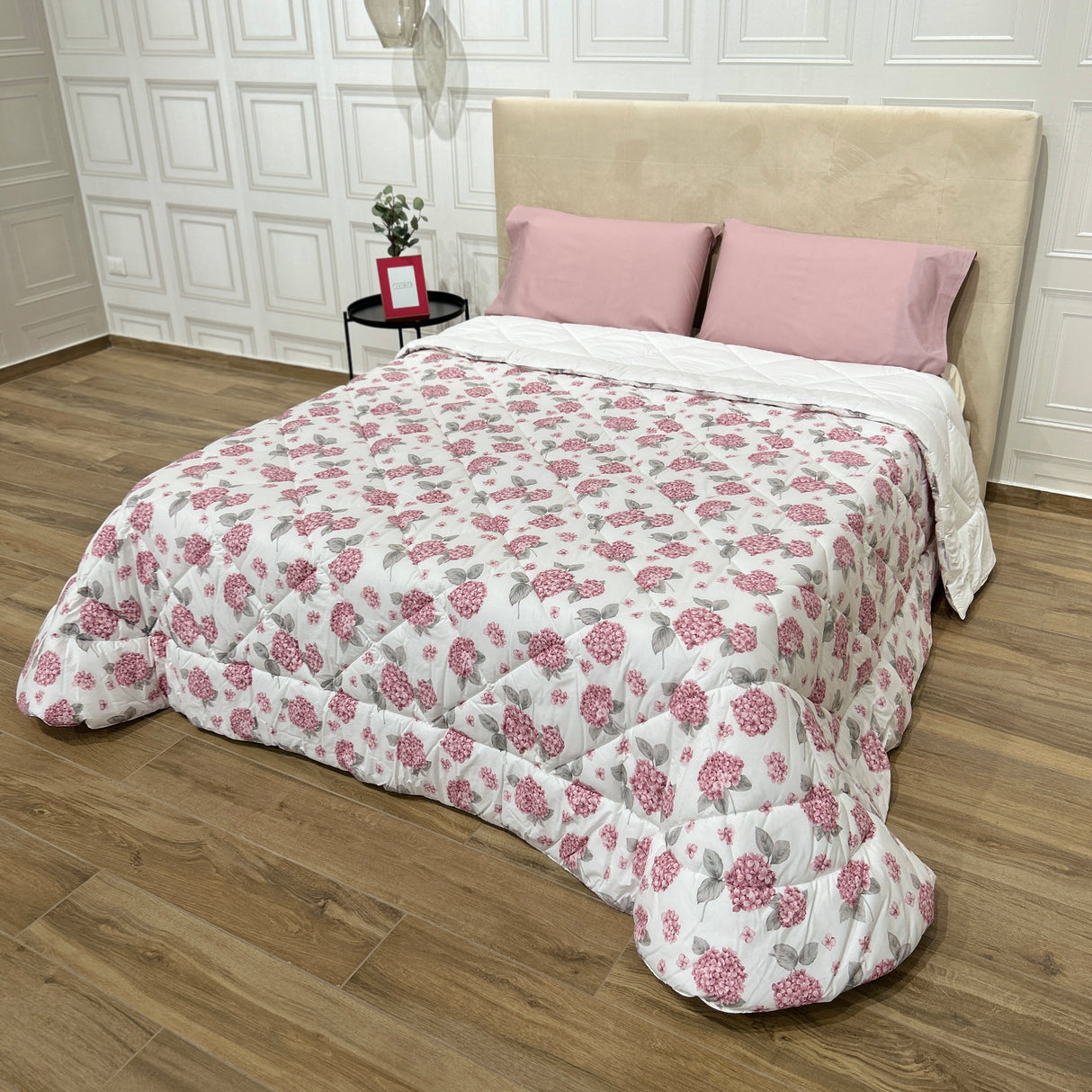 Trapunta ORTENSIA rosa by Opera Prima Firenze