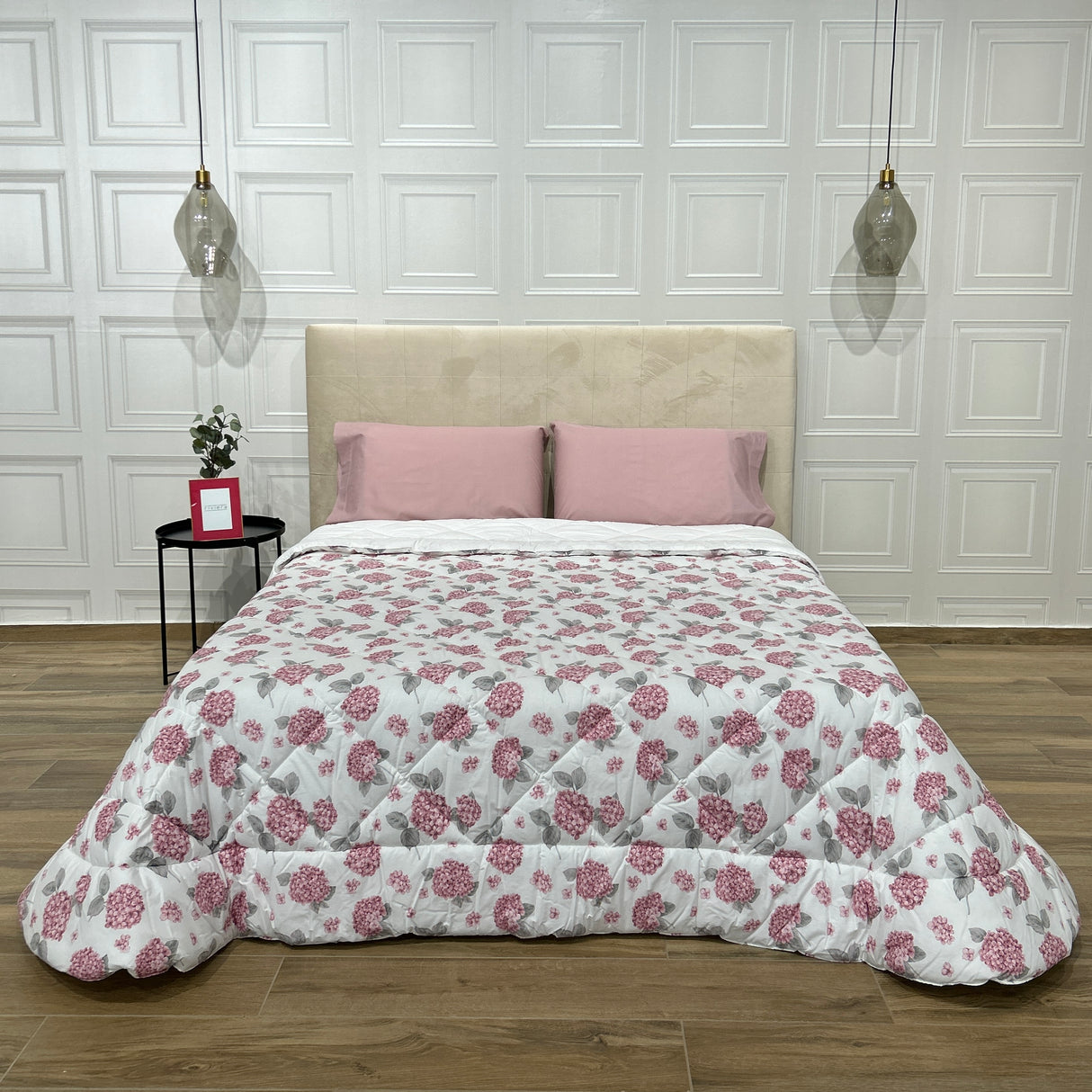 Trapunta ORTENSIA rosa by Opera Prima Firenze