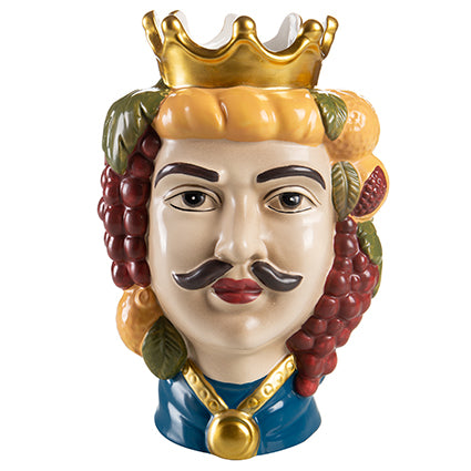 Vaso TESTA DI MORO RE Dipinto A Mano By Montemaggi