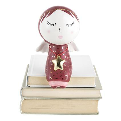 Angelo seduto Con Stella in Ceramica By Montemaggi (Natale)