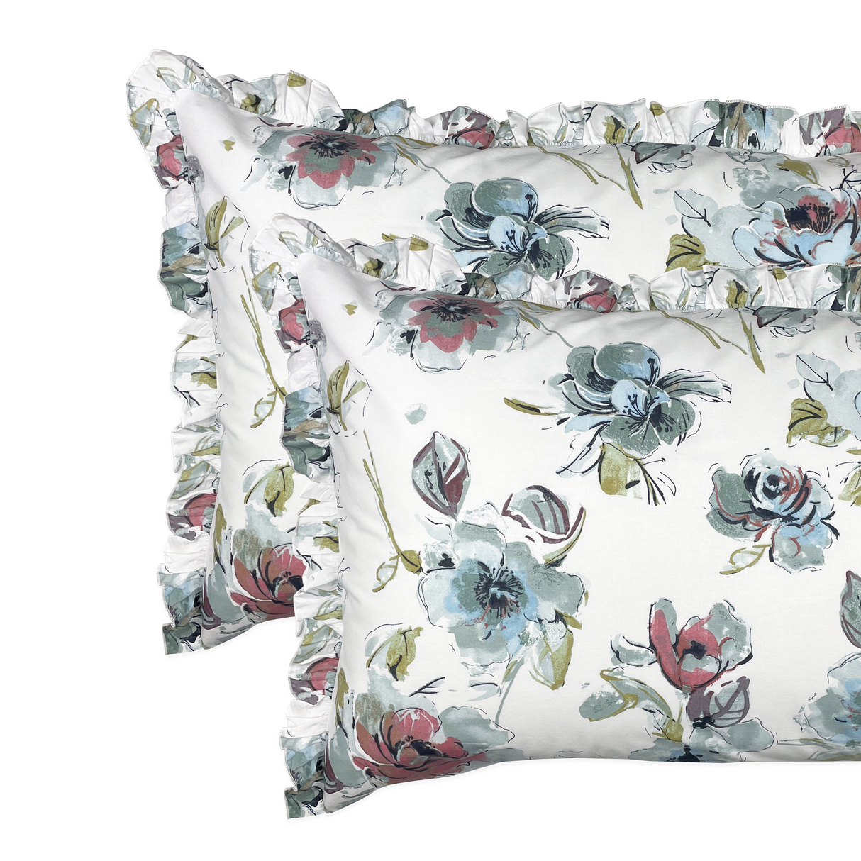 Coppia Federe AMATA BLU in percalle By Riviera