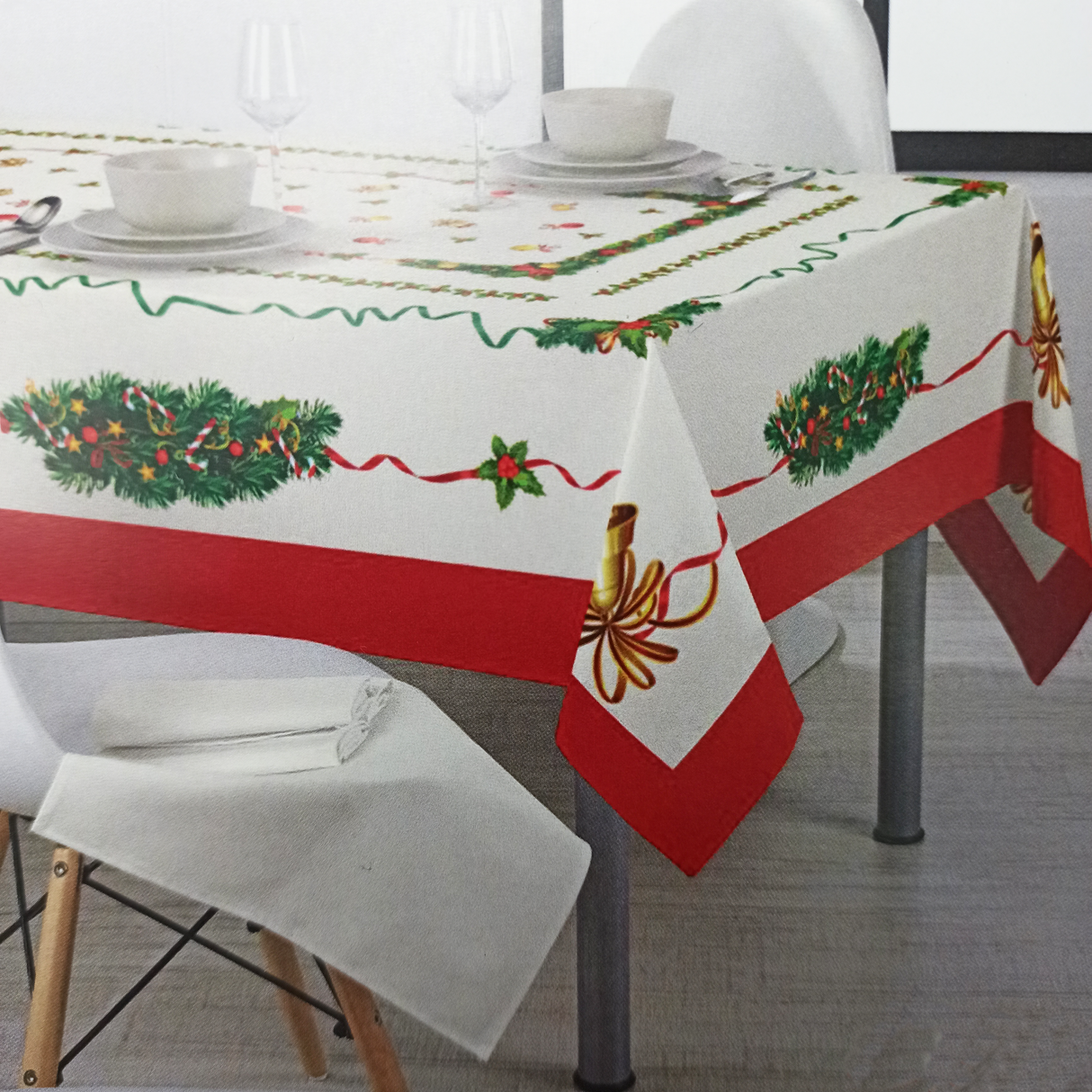 Tovaglia Quadrata HOLLY CAMPANE By Karì (Natale)