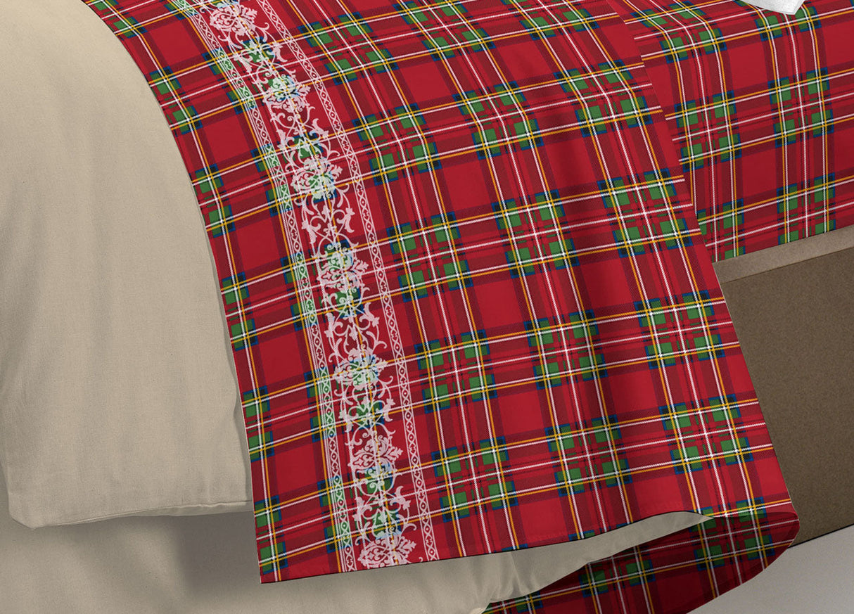 Completo Lenzuola TARTAN CERVO singolo By Pensieri Delicati
