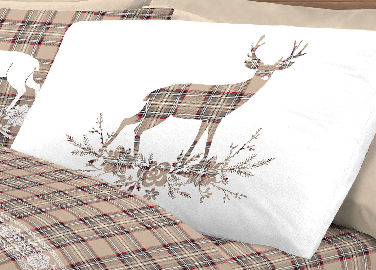 Completo Lenzuola TARTAN CERVO singolo By Pensieri Delicati