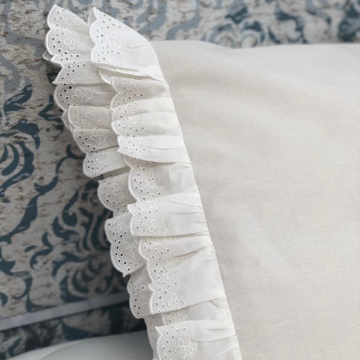 Completo Lenzuola Matrimoniale Nicole L’Atelier17 con Pizzo Sangallo 100% Cotone Made in Italy