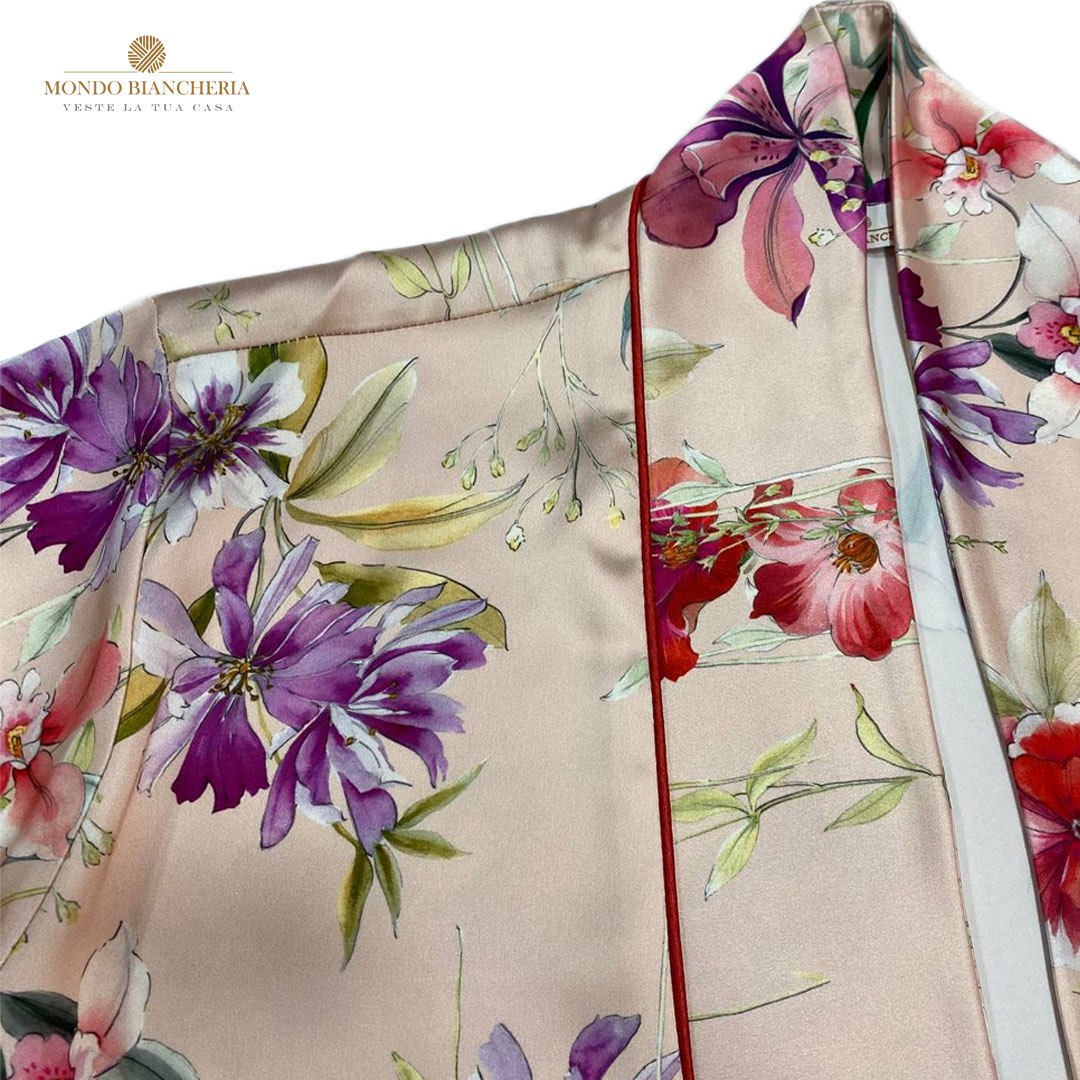 Kimono in raso FLOR by Mondo Biancheria