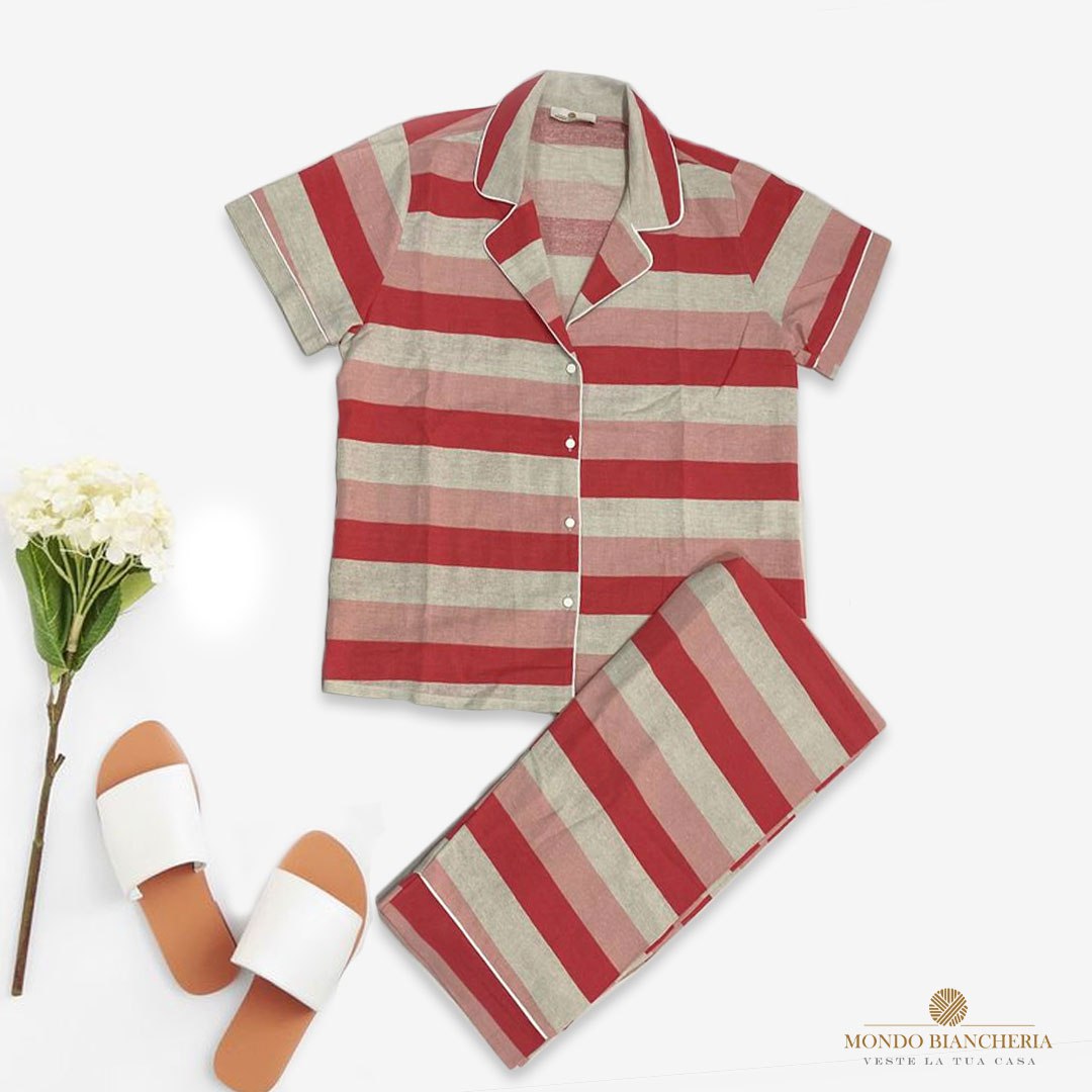 Pigiama 3 Pezzi In Lino "ALYSSA" (più colori) by Mondo Biancheria