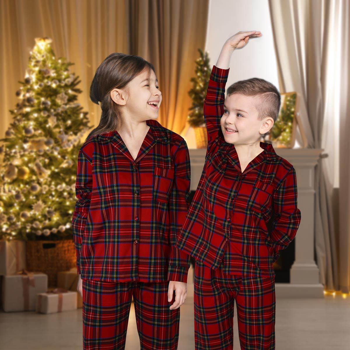 Pigiama Bimbo E Bimba TARTAN 8/9 ANNI  In Flanella By Maestri Cotonieri (Natale)