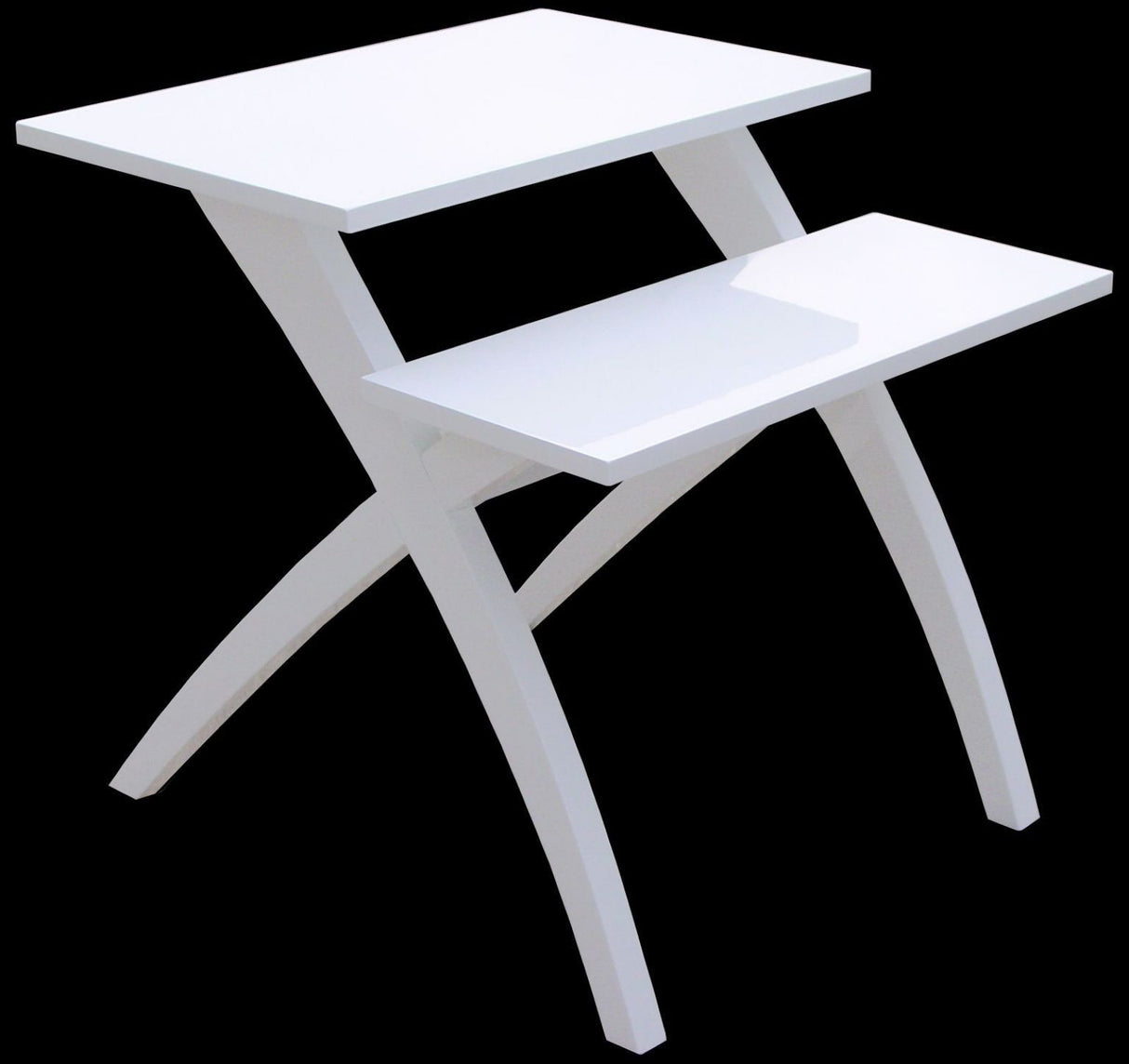 TAVOLINETTO 2 LIVELLI BIANCO CM 60X60X60